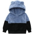 thumbnail image 1 of newwalpole Unisex Boys Girls Fleece Lined Sherpa Hoodie Kids Warm Winter Hoodies Pullover Hooded Sweatshirt Sweater Blue for Size 5-6 Years, 1 of 8