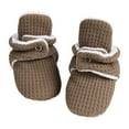 thumbnail image 1 of newwalpole Unisex Newborn Baby Cotton Booties Non-Slip Sole for Toddler Boys Girls Infant Winter Warm Fleece Cozy Socks Shoes Khaki for Size 0-6 Months, 1 of 3