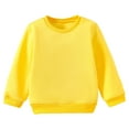 thumbnail image 1 of newwalpole Unisex Toddler Boys Girls Cotton Thin Sweatshirt Kids Crewneck Long Sleeve Casual Tops School Uniform Yellow for Size 9-10 Years, 1 of 7