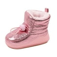 thumbnail image 1 of newwalpole Warm Furry Baby Boots, 2025 New Warm Cozy Fleece Baby Booties, Winter Snow Anti-Slip Soft Sole Warm Sock Shoes Pink for Size 5, 1 of 9