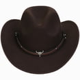 thumbnail image 1 of newwalpole Western Cowboy Hat for Kids Boys Girl Classic Roll Up Fedora Hat with Buckle Belt(Coffee,3-18 Years), 1 of 7