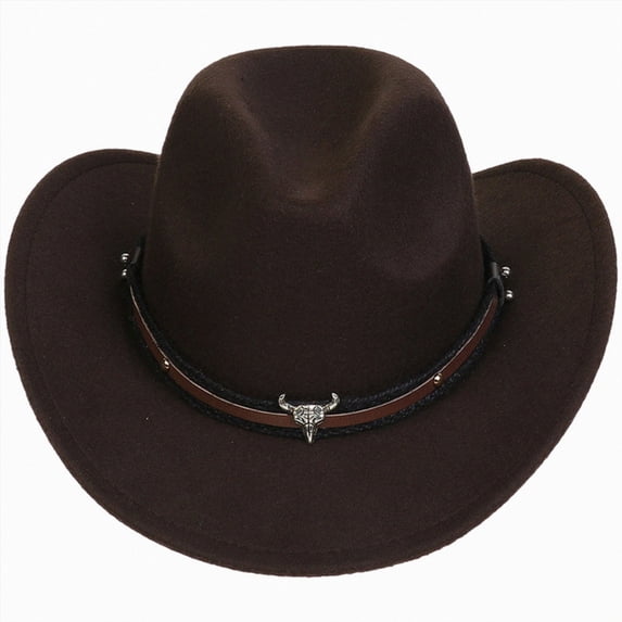 newwalpole Western Cowboy Hat for Kids Boys Girl Classic Roll Up Fedora Hat with Buckle Belt(Coffee,3-18 Years)