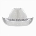 thumbnail image 1 of newwalpole Western Hats Boys Girls Cowboy Felt Hat Sparkly Rhinestone Hat, Adjustable Fit, Breathable Sweatband, Great for Western Parties, Daily Wear, Great Gift Idea(Silver,9-15 Years), 1 of 5