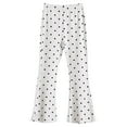 thumbnail image 1 of newwalpole Youth Girls Stylish Bell Bottom Pants Polke Dot Slim Fit Elastic Waist Fold Over Joggers Kids Girls Soft Trendy Trousers White for Size 7-8 Years, 1 of 5