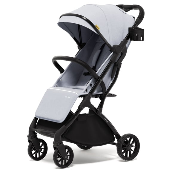 newyoo GlideTow TR18M Lightweight Travel Stroller for Toddlers, Compact Foldable Baby/Infant Stroller with Luggage Handle & Cup Holder, One-Hand Easy Fold, Lay-Flat Seat, FogBlue