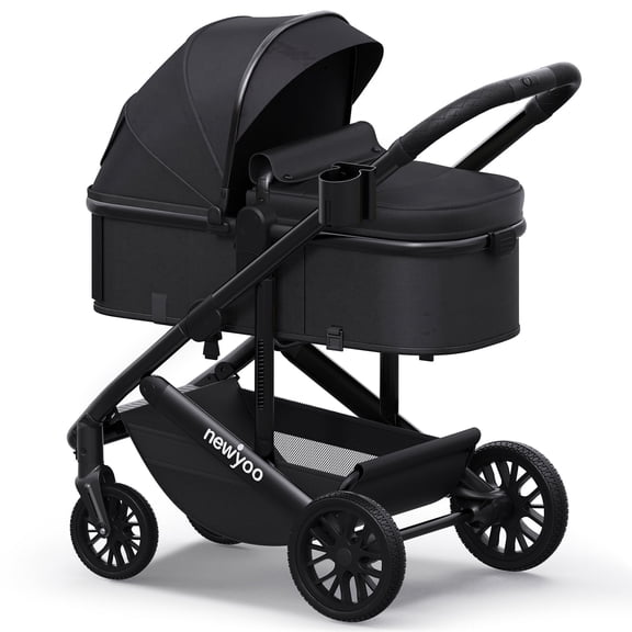 newyoo Infant Strolle, Nestro 516M, Convertible Baby Strollers with Reversible Seat & Cup Holder, Coches para Bebes, 2-in-1 Rear-Facing Pram, Black