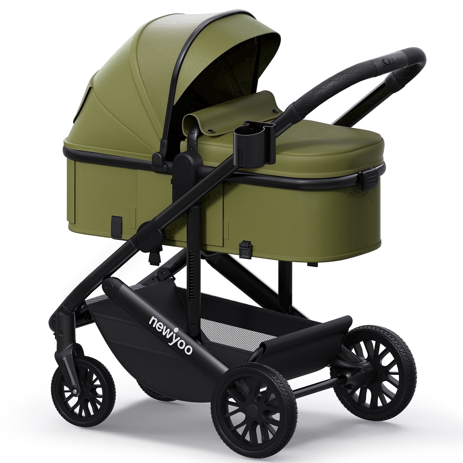 newyoo Infant Stroller, Nestro 516M, Baby/Newborn Strollers w Convertible/Reversible Seat & Cup Holder, Coches para Bebes, 2-in-1 Rear-Facing Pram, Green