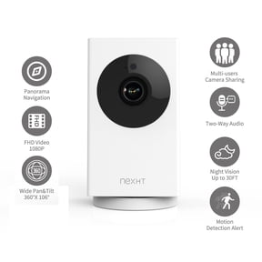 nexHT My Guard Smart 1080P WiFi Security Camera with Night Vision, White