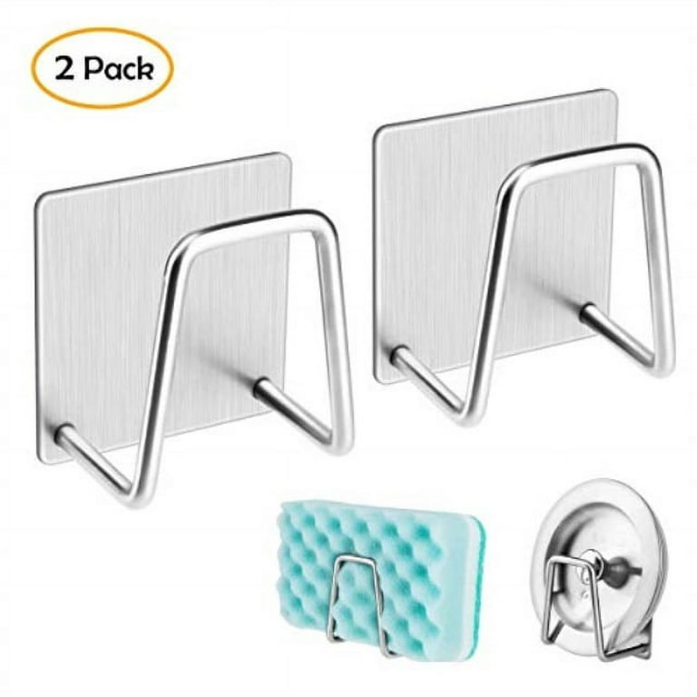 Sponge Holders For Kitchen Sink, Upgrade 2 Pack Quick Drying Adhesive Sponge  Holder Sink Caddy For Kitchen Accessories, Sus304 Stainless Steel Rust Pr