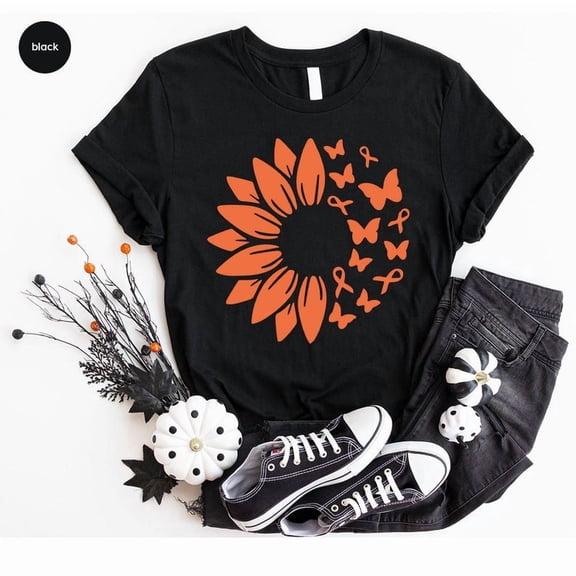 ney Cancer Awareness Shirt, ney Cancer Shirt, ney Cancer Ribbon Tee, Orange Ribbon Shirt, ney Cancer Survivor Gift Shirt All Size S-5Xl