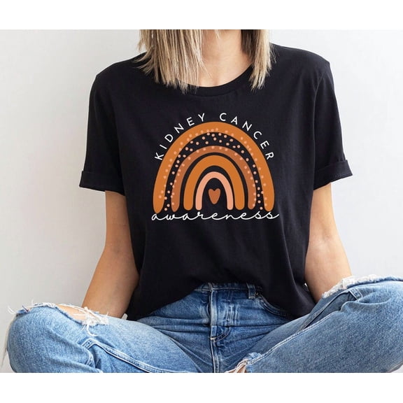ney Cancer Awareness Shirt, ney Cancer, ney Cancer Rainbow Shirt, Orange Ribbon Shirt, ney Cancer Survivor, Cancer Support Gift All Size S-5Xl