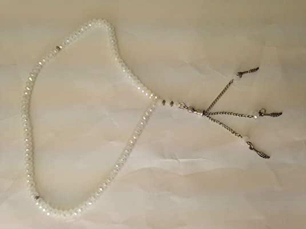 ney White Beads Prayer Necklace String Muslim Christian Faith New 