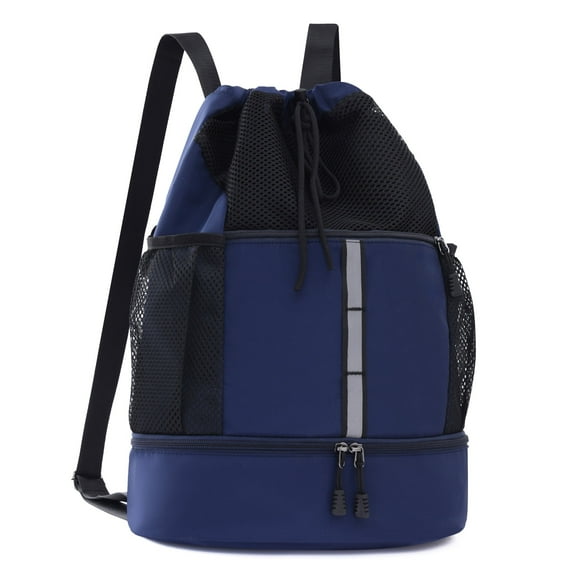neyrat Sports Drawstring Backpack Swim Gym Bag with Wet Proof Pocket and Shoe Compartment for Men Women