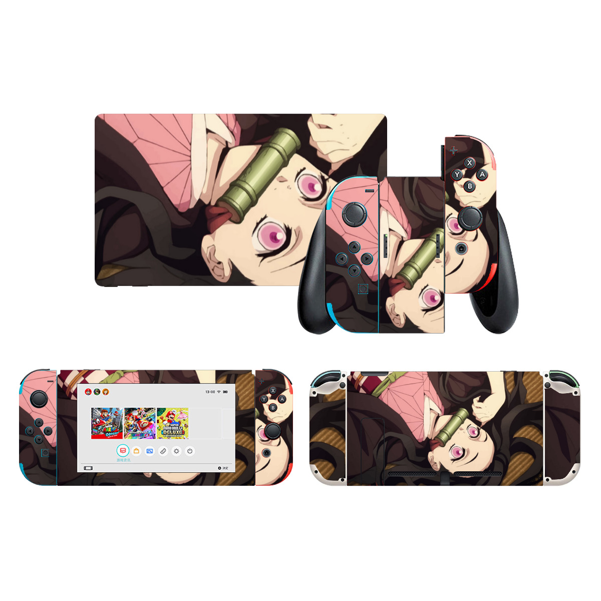 Nezuko Controller nezuko Game Switch Skin - Anime Cartoon Game Sticker, No Bubble ...