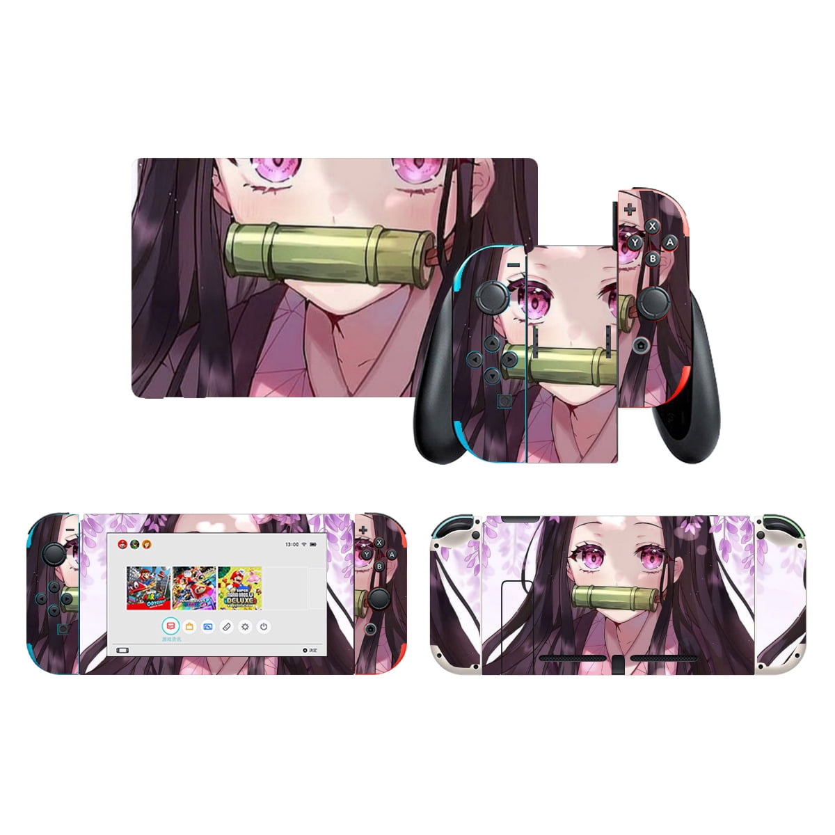 Nezuko Controller nezuko Game Switch Skin - Anime Cartoon Game Sticker, No Bubble ...