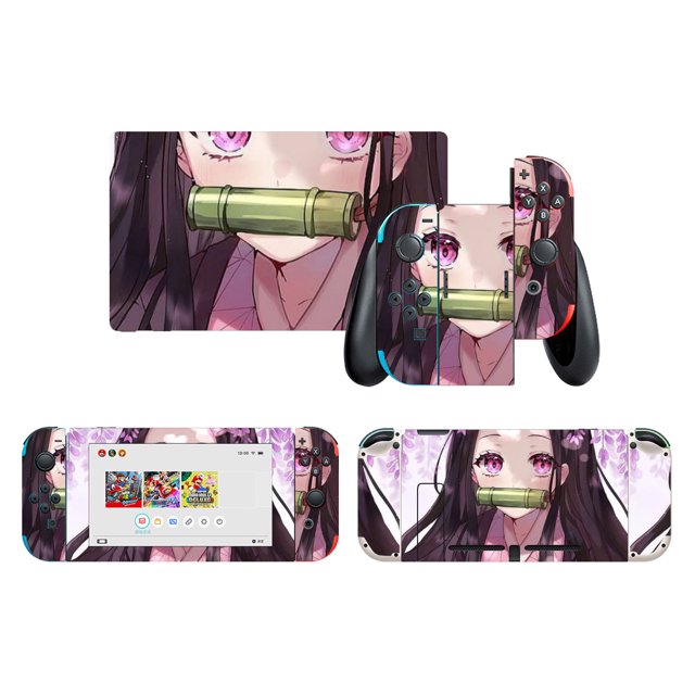 nezuko Game Switch Skin Anime Cartoon Game Sticker, No Bubble