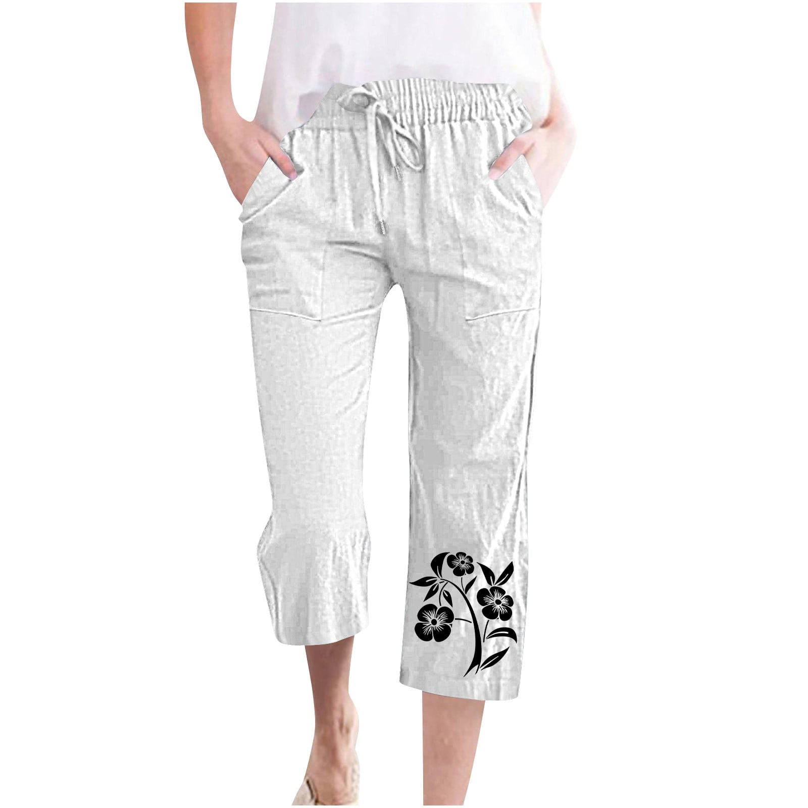 nhApmj Wide Leg Linen Pants For Women Plus Size Shiny Pants Light Blue