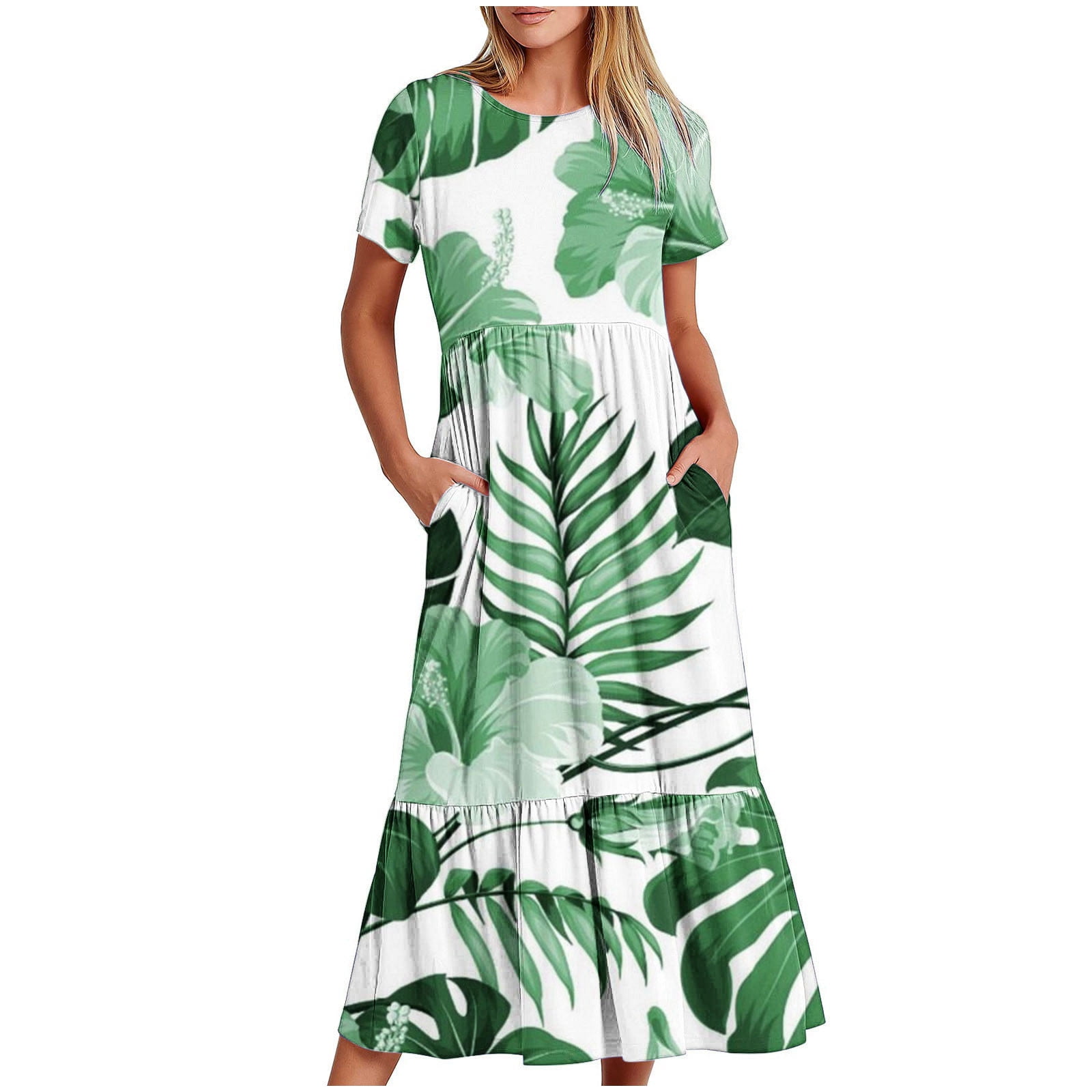 nhApmj Womens Summer Dresses 2024 Casual Women Midi Dress Spring Summer