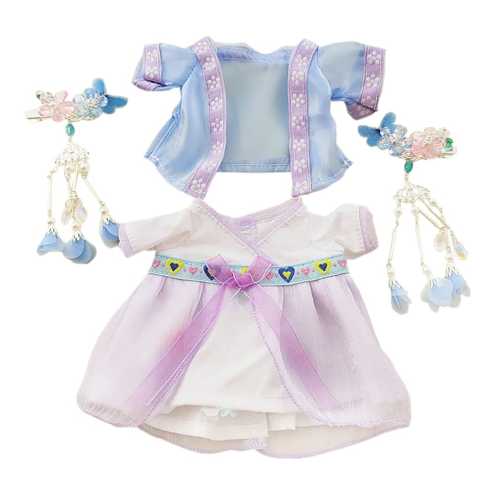 Niannyyhouse Hanfu-Kleidung Für 20 Cm Plüschpuppen – Mantel, Rock & Kopfschmuck Im Ancient-Stil