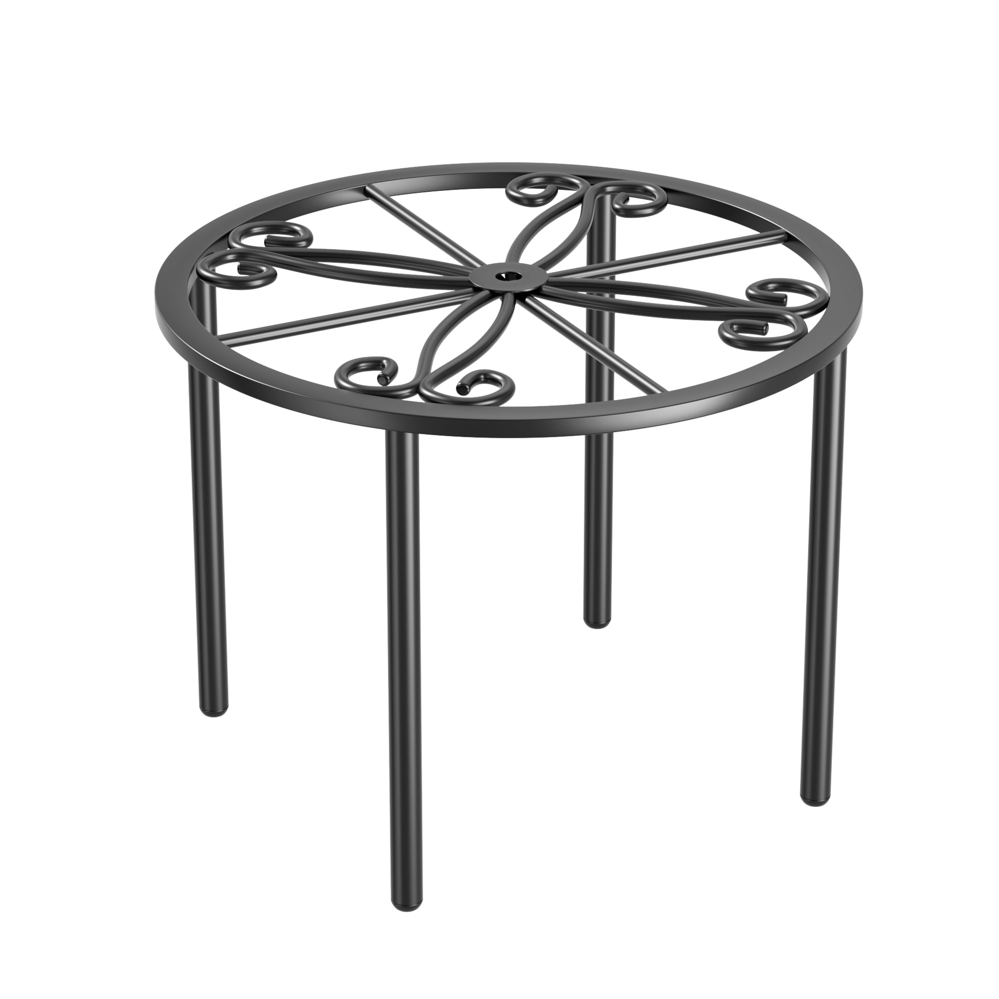 NIFFGAFF Plant Stand Metal Outdoor: 26cm, Heavy Duty Round Flower Pot Rack, Tall Pedestal Planter for Indoor Garden Display, Rust-Resistant Plant Holder for Courtyard and Room