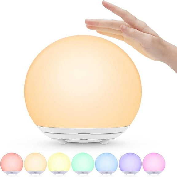 BN-LINK Egg Night Light for Nursery, Rechargeable LED Touch Lamp with 7 RGB Colors, Stepless Dimming, Egg Light for Kids' Bedroom, Reading, Travel & Gifts