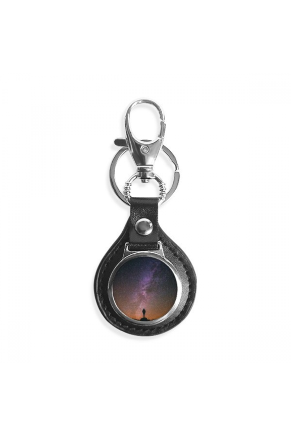 night stars milky way outline key link chain keyholder finder hook metal