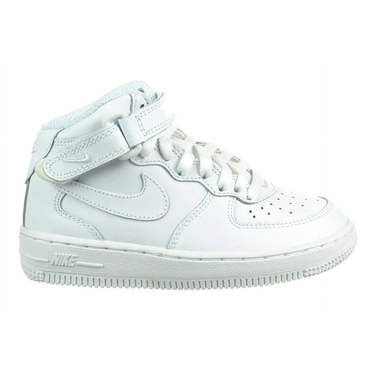 Nike Air Force Mid PS Little Kids' White Basketball Shoe with