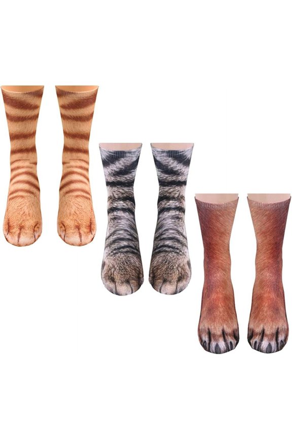 nimal Paw Socks 3D Funny Novelty Crew Socks for Adults Teens - Christmas Stocking Stuffers, White Elephant Gag Gift, One Size Fits Most (Up to Men’s 11)