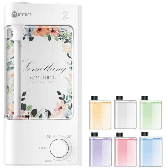 nimin Essential Oil Diffuser, 6 Essential Oils, 100 Adjustable Fragrance Levels, Ultrasonic Atomization, Silent Operation, Waterless Design, Wall-Mountable & Desktop Use, Digital Display,V05