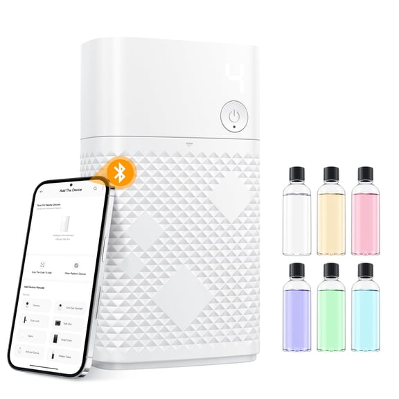 Nimin Essential Oil Diffuser - Smart Aroma Diffuser, App-Controlled, Ultra-Quiet, Waterless, 6 Essential Oils, Compact Wall-Mounted/Tabletop Design, Ideal for Home & Office