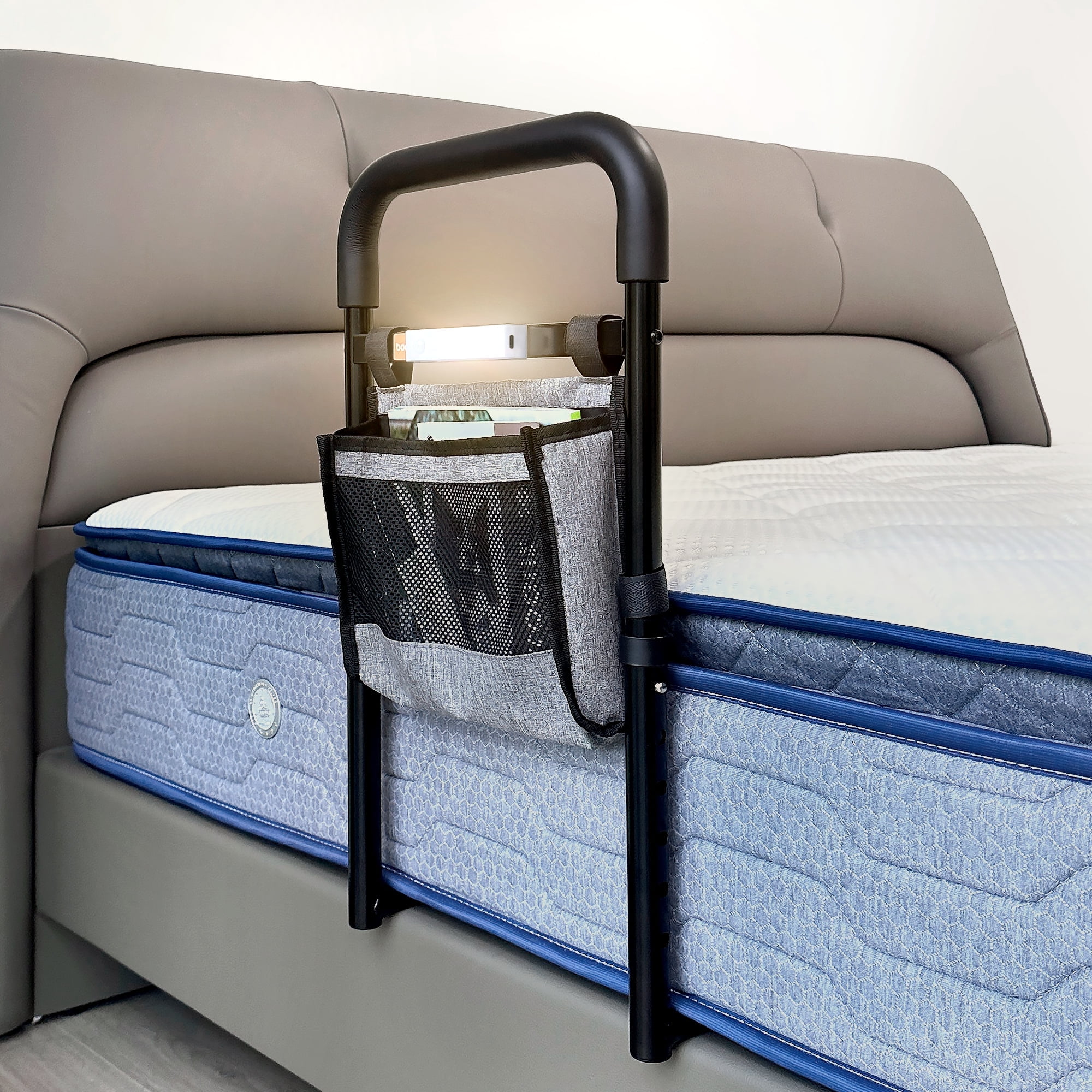 nimood C1 PRO Bed Rails for Elderly Adults Safety with Motion Light, Non-Slip Handle, Adjustable Bed Railings for Seniors, Bed Cane Fits Any Bed, Assisting Getting in, Out of Bed Much Easier