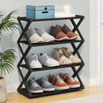 thumbnail image 1 of nine bull 4 Tiers Shoe Rack Storage Organizer Narrow Non-Woven Fabric Shoe Shelf Small Free Standing Shoe Stand for Entryway Bedroom Hallway Closet, 1 of 6