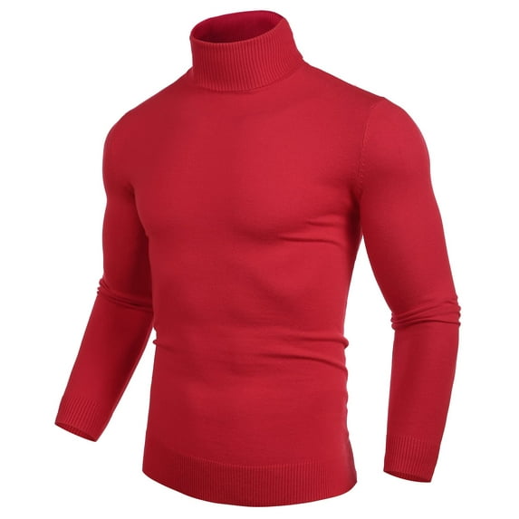 nine bull Men's Turtleneck Sweater Slim Fit Lightweight Knitted Pullover Sweater Casual Long Sleeve Top