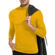 nine bull Mens Casual Turtleneck T Shirts Long Sleeve Lightweight Basic Knitted Shirts Slim Fit Pullover Tops