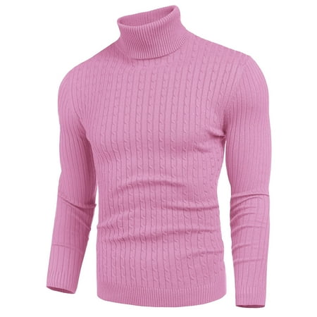 nine bull Mens Slim Fit Turtleneck Sweater Long Sleeve Basic Pullover Top Casual Knitted Sweater