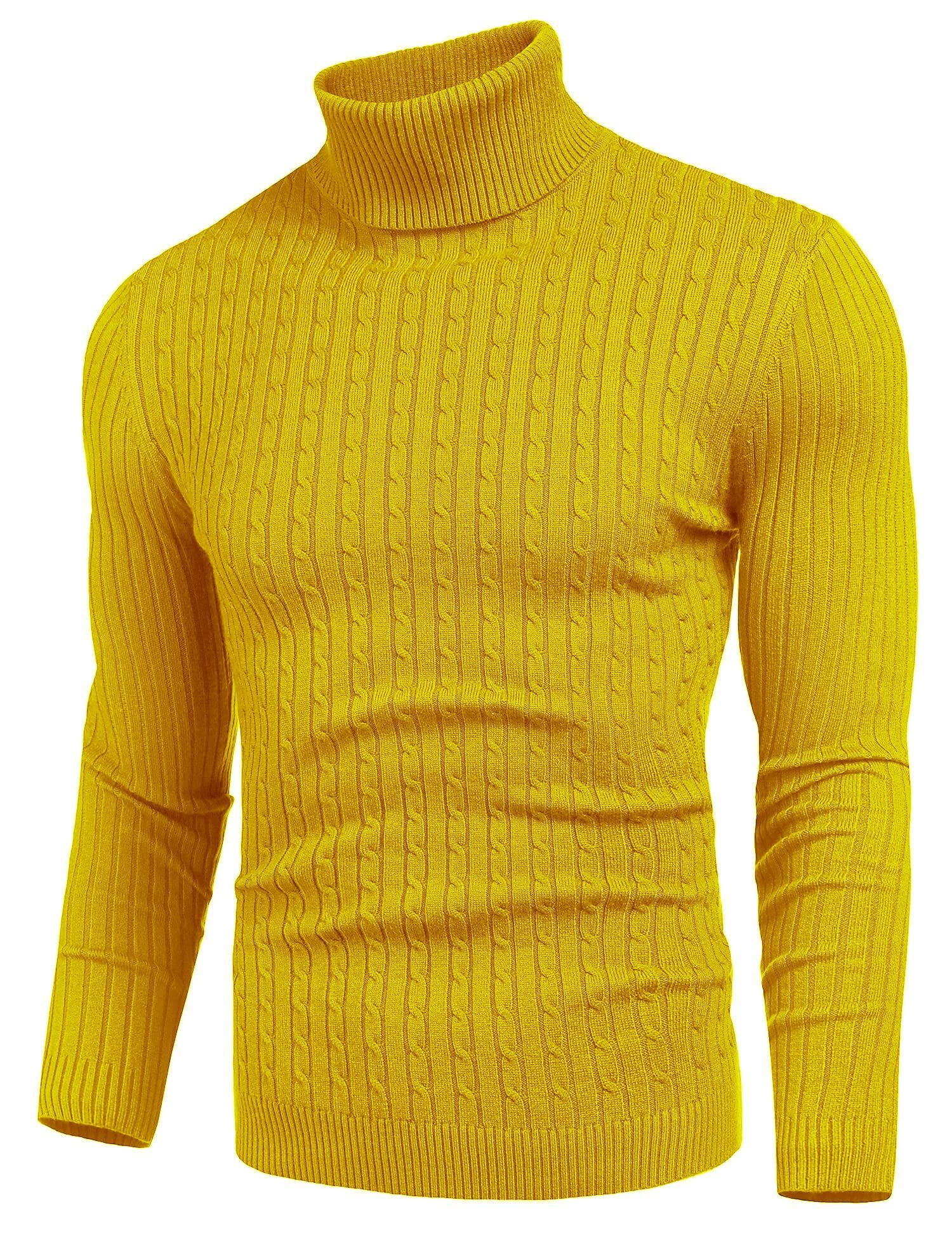 NINE BULL Men's Slim Fit Turtleneck, Long Sleeve, Basic Pullover ...