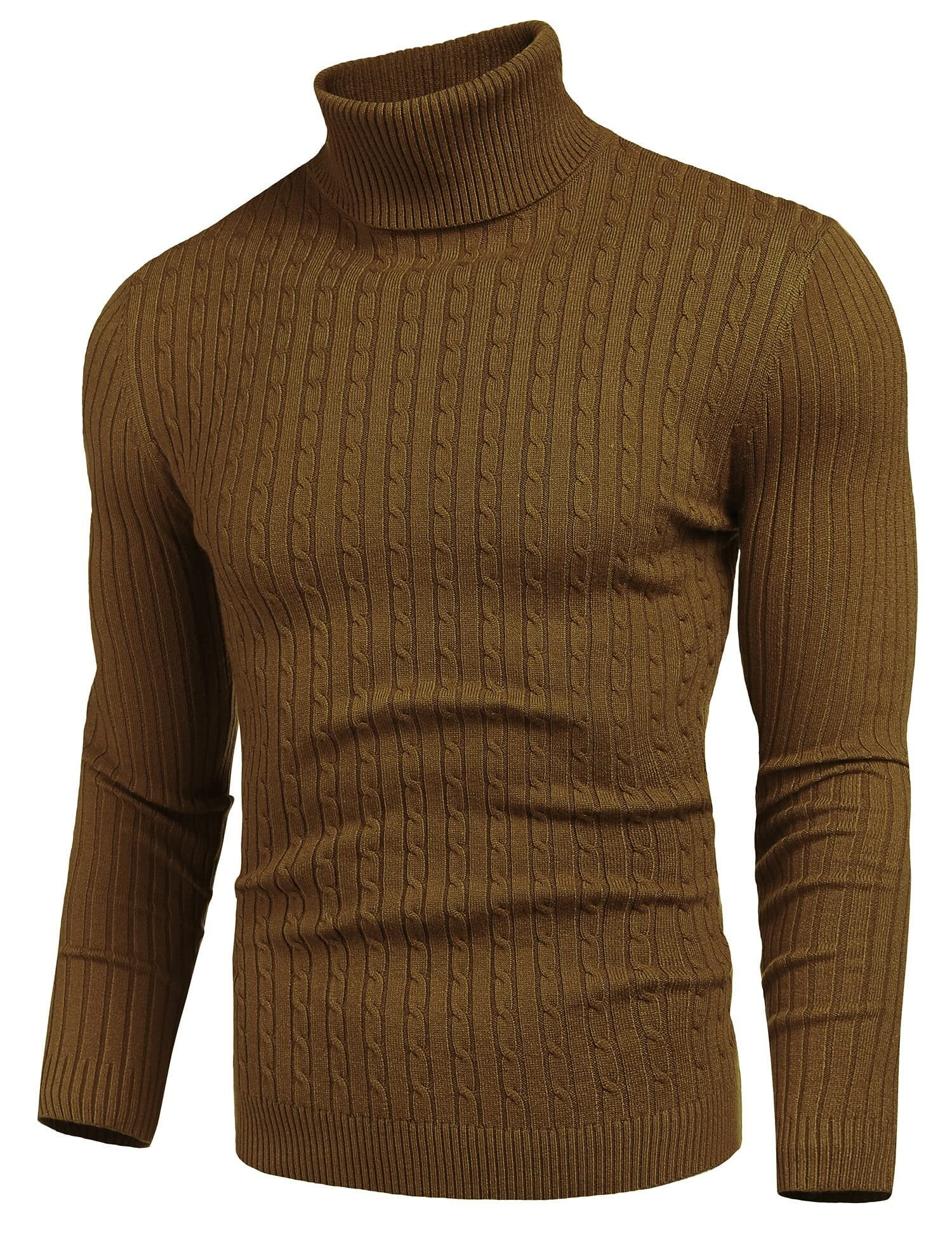 NINE BULL Men's Slim Fit Turtleneck Sweater, Long Sleeve, Basic ...