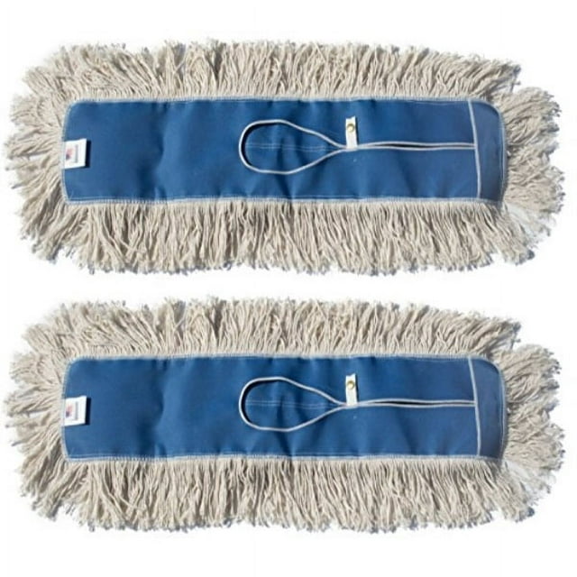 nine forty industrial | commercial usa cotton floor dust mop head refill | replacement (2 pack, 24" wide x 5")