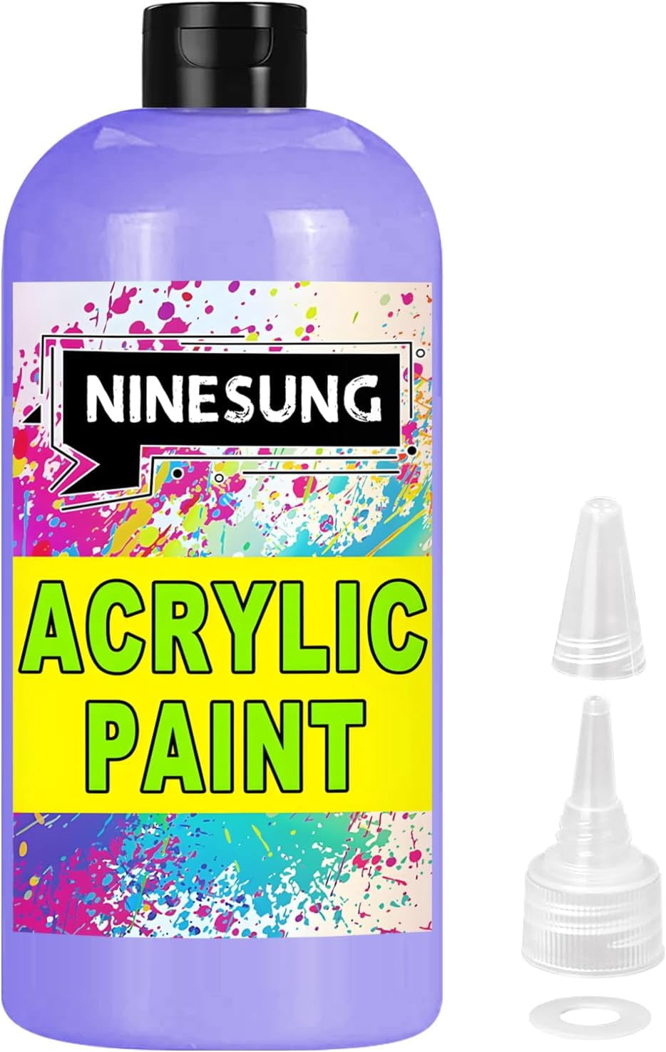 ninesung Purple Acrylic Paint - Bulky-Size - 17 oz/500 ml Acrylic Paints Professional Artists Painting for Canvas Fabric Rock Easter Egg Wood Ceramic Glass Art Craft Painting (Purple, 17 Fl Oz)