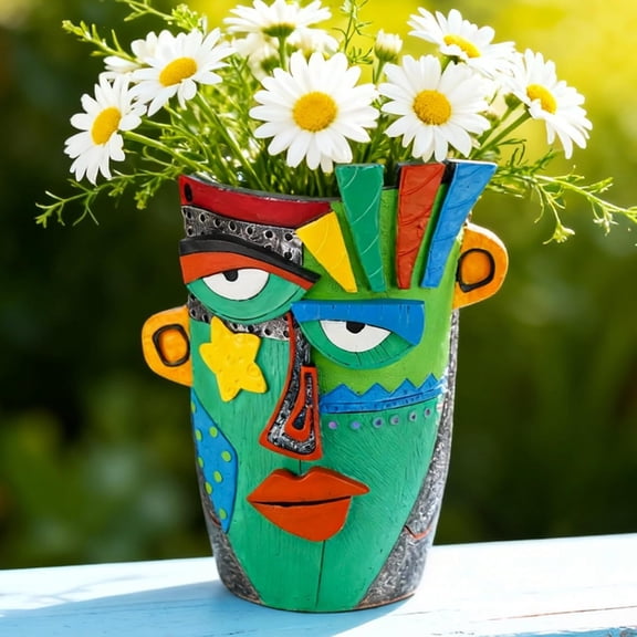 niqe Flower Pots - Abstract Picasso Pots, Fnky Planters with Drainage for Indoor , Cool Planter for Otdoor Garden & Decor