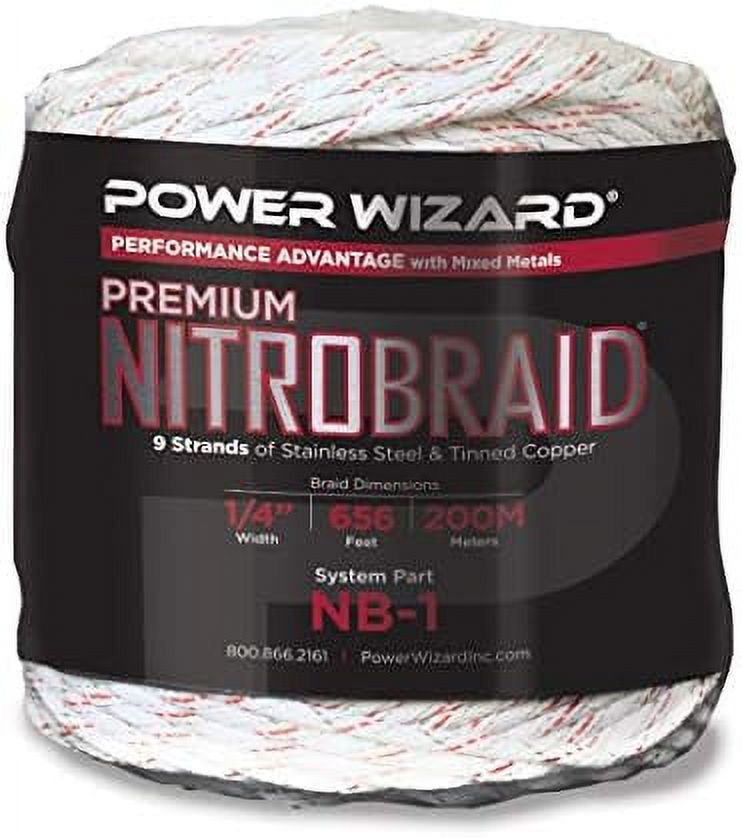 nitrobraid wire 656 ft. electrical fence wire with 1/4 in. braided