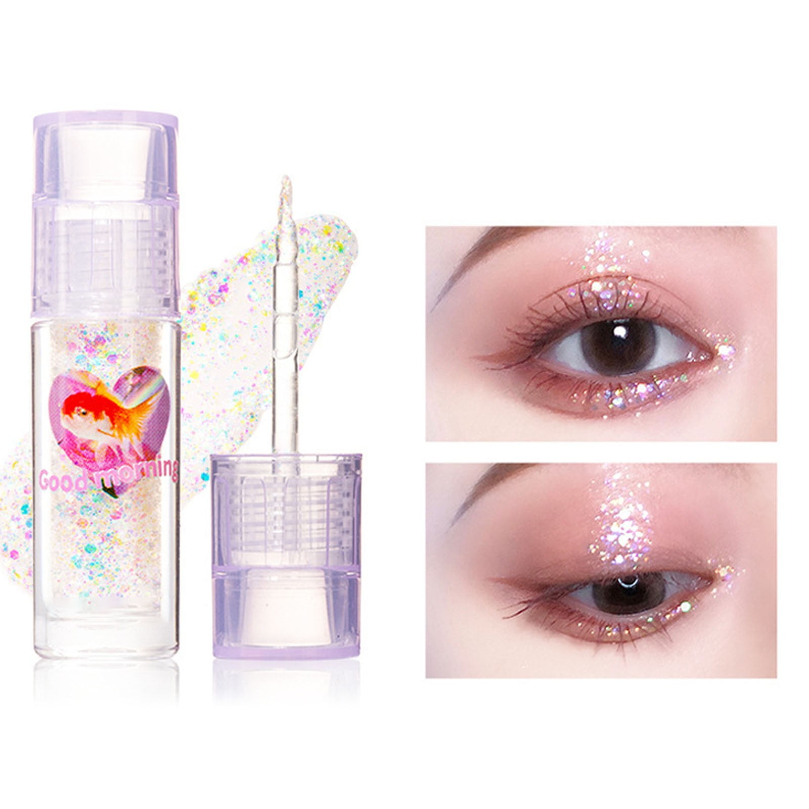 Roll on Glitter Highlighter 3 Sections Smoky Lotion Eyeshadow Diamond  Liquid