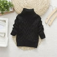 thumbnail image 1 of niuredltd toddler boys girls children's winter sweater solid color turtleneck knitted top stretch shirt for babys clothes, 1 of 4