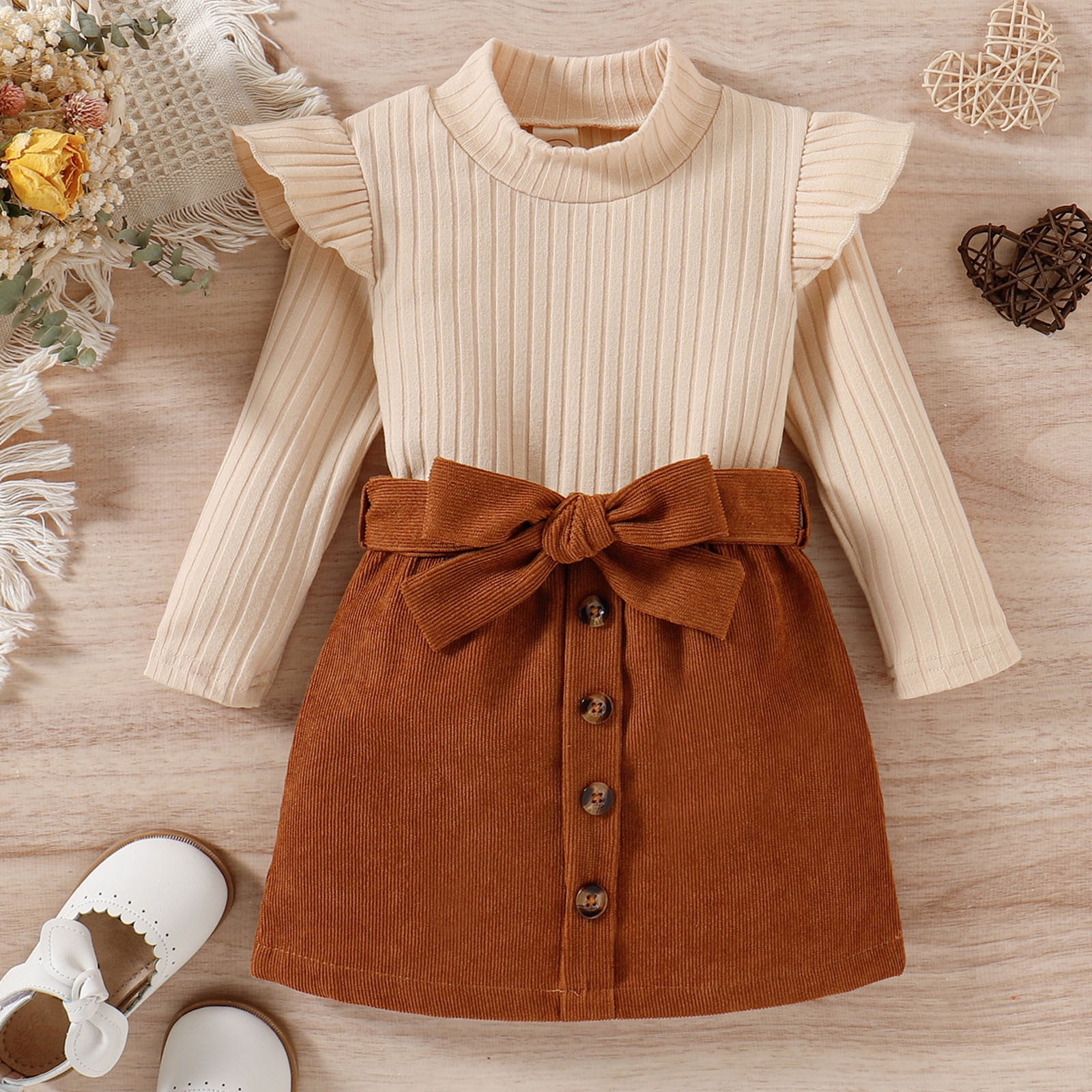 niuredltd toddler girls ruffles long sleeve ribbed knitted turtleneck t