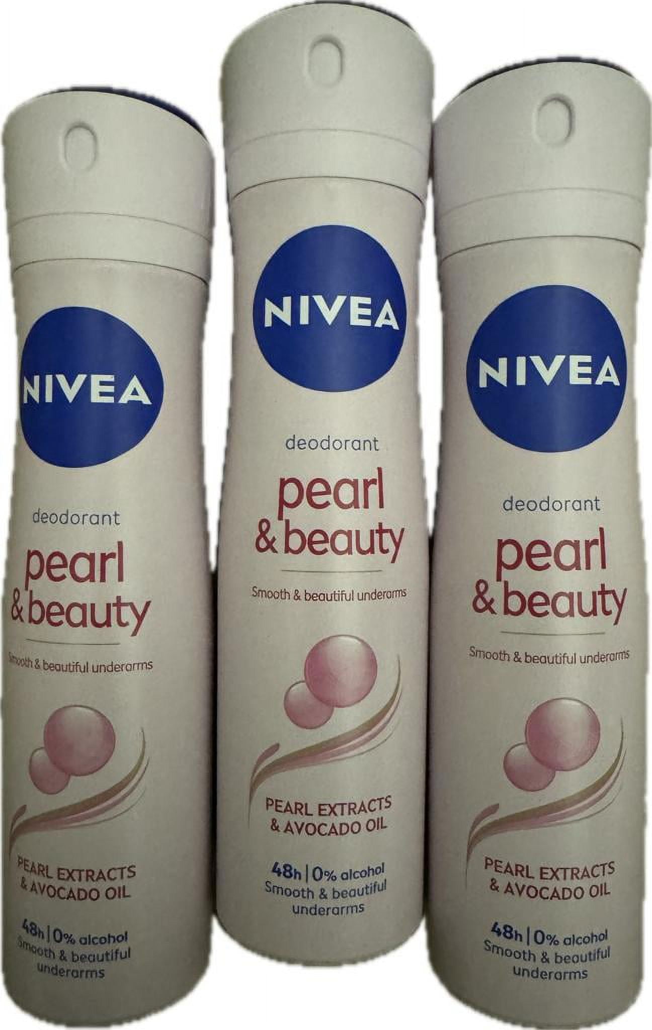 nivea deodorant pearl&beauty & avocado oil 150ml (3pack) - Walmart.com