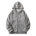 thumbnail image 1 of njshnmn Big Mens Heavy Zip Up Jacket with Hood Casual Hooded Sweatshirt Jacket, 1 of 7