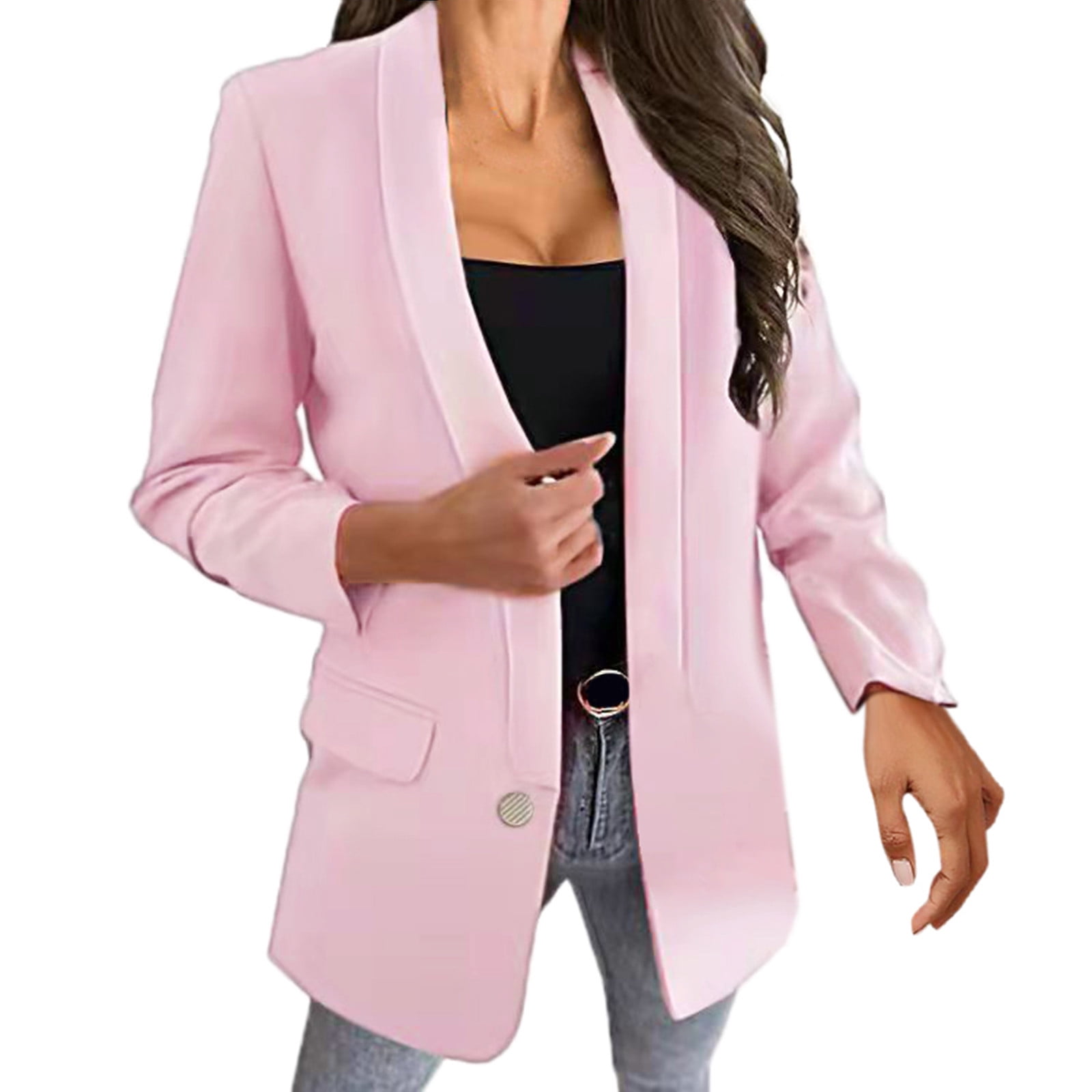 njshnmn Blazers Clothes Women Plus Size Casual Blazer Long Sleeve Solid