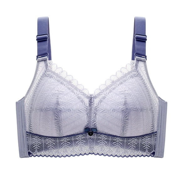 njshnmn Bras for Women Comfort Front Close Bra Seamless Bra with Full Coverage, Wireless Bra Comfort Everyday Bra, Grey, 34C
