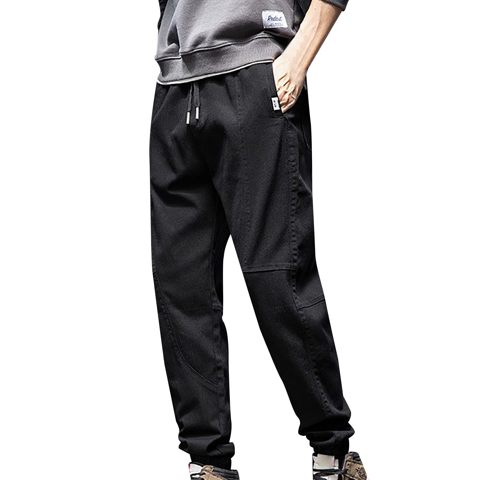 njshnmn Cargo Pants for Men with Pockets Outdoor Straight Type Fitness