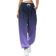 thumbnail image 1 of njshnmn Elastic Cord Pencil Pants Stretch High Waist Trousers Jogging Pants for Women Clearance, Purple, XXL, 1 of 4